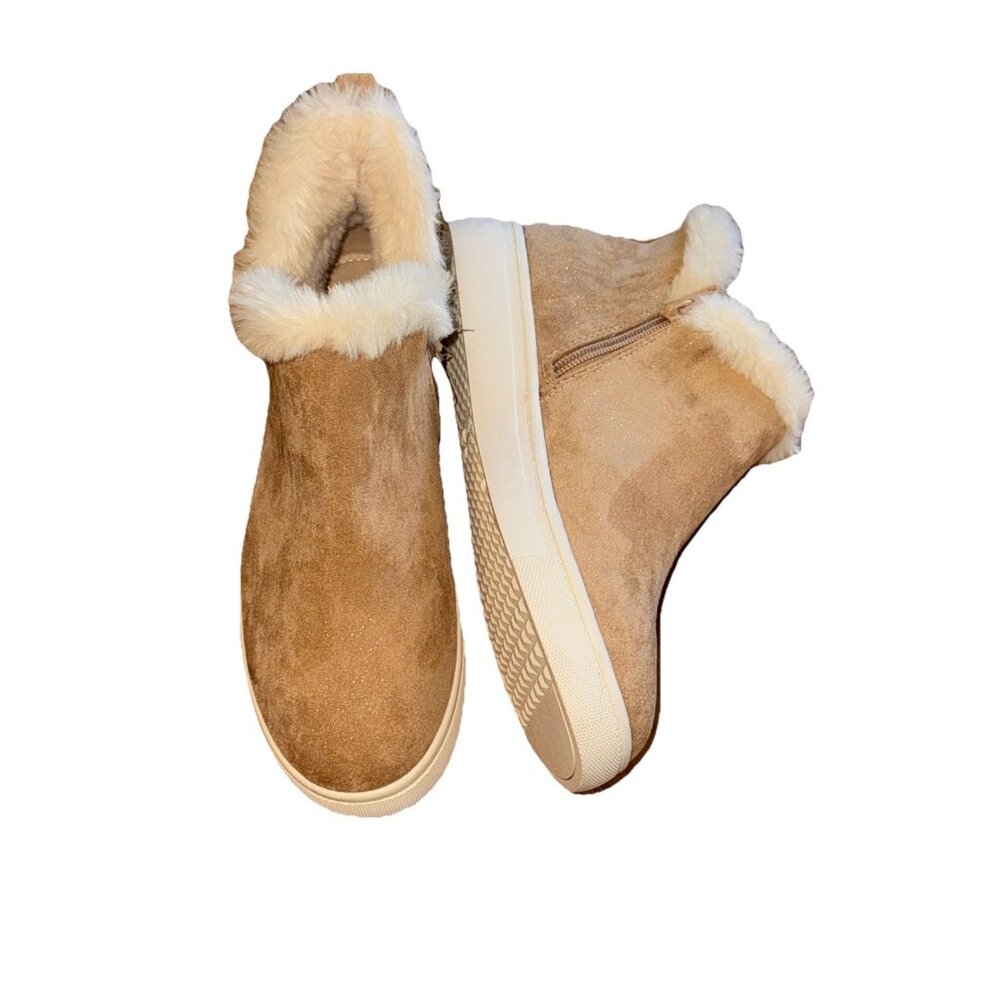 NWT Happily Grey Girls Ankle Boots Tan Size 5